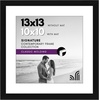 image:imageAmericanflat 9x12 Picture Frame with ShatterResistant Glass  Use as 6x8 Frame with Mat or Display 9x12 Photo Without Mat  Signature Collection  Picture Frames for Tabletop and Wall Display  Black  Shatterresistant glass wall or tabletop display with included easel sawtooth hangers included use with or without matBlack