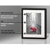 image:imageAmericanflat 9x12 Picture Frame with ShatterResistant Glass  Use as 6x8 Frame with Mat or Display 9x12 Photo Without Mat  Signature Collection  Picture Frames for Tabletop and Wall Display  Black  Shatterresistant glass wall or tabletop display with included easel sawtooth hangers included use with or without matBlack