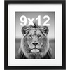image:imageAmericanflat 9x12 Picture Frame with ShatterResistant Glass  Use as 6x8 Frame with Mat or Display 9x12 Photo Without Mat  Signature Collection  Picture Frames for Tabletop and Wall Display  Black  Shatterresistant glass wall or tabletop display with included easel sawtooth hangers included use with or without matBlack