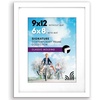 image:imageAmericanflat 9x12 Picture Frame with ShatterResistant Glass  Use as 6x8 Frame with Mat or Display 9x12 Photo Without Mat  Signature Collection  Picture Frames for Tabletop and Wall Display  Black  Shatterresistant glass wall or tabletop display with included easel sawtooth hangers included use with or without matWhite