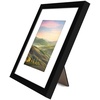 image:imageAmericanflat 9x12 Picture Frame with ShatterResistant Glass  Use as 6x8 Frame with Mat or Display 9x12 Photo Without Mat  Signature Collection  Picture Frames for Tabletop and Wall Display  Black  Shatterresistant glass wall or tabletop display with included easel sawtooth hangers included use with or without matBlack