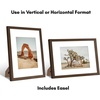 image:imageAmericanflat 9x12 Picture Frame with ShatterResistant Glass  Use as 6x8 Frame with Mat or Display 9x12 Photo Without Mat  Signature Collection  Picture Frames for Tabletop and Wall Display  Black  Shatterresistant glass wall or tabletop display with included easel sawtooth hangers included use with or without matWalnut