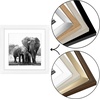 image:imageAmericanflat 9x12 Picture Frame with ShatterResistant Glass  Use as 6x8 Frame with Mat or Display 9x12 Photo Without Mat  Signature Collection  Picture Frames for Tabletop and Wall Display  Black  Shatterresistant glass wall or tabletop display with included easel sawtooth hangers included use with or without matWhite