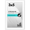 image:imageAmericanflat 24x30 Poster Frame  Slim Molding  Black  Polished plexiglass front hangs vertical or horizontal sawtooth hangers included secure turntab backingWhite
