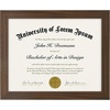 image:imageAmericanflat 85x11 Diploma Frame with ShatterResistant Glass  Document Frames with Engineered Wood  Legacy Collection  Certificate Frame for Tabletop and Wall Display  Walnut  Shatterresistant glass wall or tabletop display with included easel sawtooth hangers includedWalnut