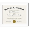 image:imageAmericanflat 85x11 Diploma Frame with ShatterResistant Glass  Document Frames with Engineered Wood  Legacy Collection  Certificate Frame for Tabletop and Wall Display  Walnut  Shatterresistant glass wall or tabletop display with included easel sawtooth hangers includedWhite