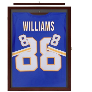 image:imageAmericanflat 135x135 TShirt Frame  Black  Shatterresistant glass folding insert keeps shirts creasefree hanging hardware for jerseys tees and gearMahogany