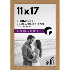 image:imageAmericanflat 14x20 Picture Frame with Polished Plexiglass  Signature Collection  GalleryStyle Frames Made of Engineered Wood  Photo Frame for Wall Display  Black  Polished plexiglass front hangs vertical or horizontal sawtooth hangers included fits photos posters and artDark Oak
