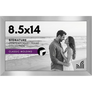 image:imageAmericanflat 14x20 Picture Frame with Polished Plexiglass  Signature Collection  GalleryStyle Frames Made of Engineered Wood  Photo Frame for Wall Display  Black  Polished plexiglass front hangs vertical or horizontal sawtooth hangers included fits photos posters and artSilver