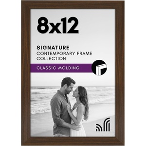 image:imageAmericanflat 14x20 Picture Frame with Polished Plexiglass  Signature Collection  GalleryStyle Frames Made of Engineered Wood  Photo Frame for Wall Display  Black  Polished plexiglass front hangs vertical or horizontal sawtooth hangers included fits photos posters and artWalnut