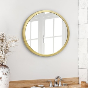 image:imageAmericanflat 24 Square Mirror  Hanging Mirrors with Durable Frame  Modern Mirror for Bathroom Bedroom Living Room  Mirrors for Wall Display and Home Decor  BlackGold