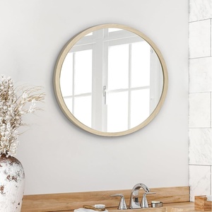 image:imageAmericanflat 24 Square Mirror  Hanging Mirrors with Durable Frame  Modern Mirror for Bathroom Bedroom Living Room  Mirrors for Wall Display and Home Decor  BlackDark Oak