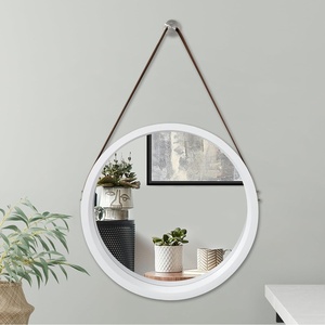 image:imageAmericanflat 24 Square Mirror  Hanging Mirrors with Durable Frame  Modern Mirror for Bathroom Bedroom Living Room  Mirrors for Wall Display and Home Decor  BlackWhite