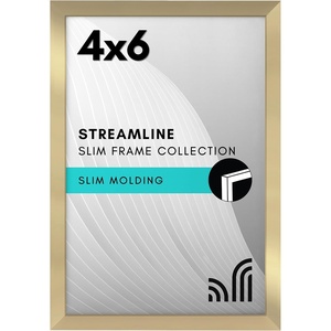 image:imageAmericanflat 24x30 Poster Frame  Slim Molding  Black  Polished plexiglass front hangs vertical or horizontal sawtooth hangers included secure turntab backingGold