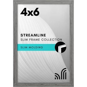 image:imageAmericanflat 24x30 Poster Frame  Slim Molding  Black  Polished plexiglass front hangs vertical or horizontal sawtooth hangers included secure turntab backingGrey