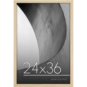 image:imageAmericanflat 24x30 Poster Frame  Slim Molding  Black  Polished plexiglass front hangs vertical or horizontal sawtooth hangers included secure turntab backingDark Oak