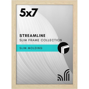 image:imageAmericanflat 24x30 Poster Frame  Slim Molding  Black  Polished plexiglass front hangs vertical or horizontal sawtooth hangers included secure turntab backingNatural Oak