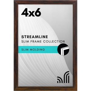 image:imageAmericanflat 24x30 Poster Frame  Slim Molding  Black  Polished plexiglass front hangs vertical or horizontal sawtooth hangers included secure turntab backingWalnut