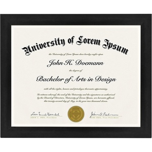 image:imageAmericanflat 85x11 Diploma Frame with ShatterResistant Glass  Document Frames with Engineered Wood  Legacy Collection  Certificate Frame for Tabletop and Wall Display  Walnut  Shatterresistant glass wall or tabletop display with included easel sawtooth hangers includedBlack