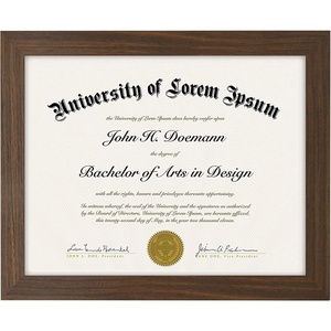 image:imageAmericanflat 85x11 Diploma Frame with ShatterResistant Glass  Document Frames with Engineered Wood  Legacy Collection  Certificate Frame for Tabletop and Wall Display  Walnut  Shatterresistant glass wall or tabletop display with included easel sawtooth hangers includedWalnut