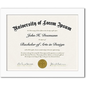image:imageAmericanflat 85x11 Diploma Frame with ShatterResistant Glass  Document Frames with Engineered Wood  Legacy Collection  Certificate Frame for Tabletop and Wall Display  Walnut  Shatterresistant glass wall or tabletop display with included easel sawtooth hangers includedWhite