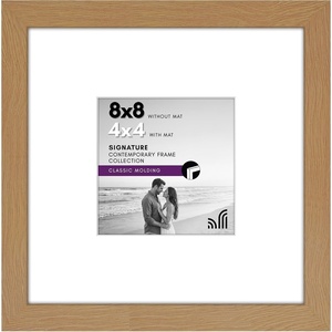 image:imageAmericanflat 9x12 Picture Frame with ShatterResistant Glass  Use as 6x8 Frame with Mat or Display 9x12 Photo Without Mat  Signature Collection  Picture Frames for Tabletop and Wall Display  Black  Shatterresistant glass wall or tabletop display with included easel sawtooth hangers included use with or without matDark Oak