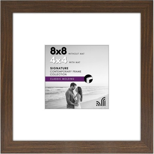 image:imageAmericanflat 9x12 Picture Frame with ShatterResistant Glass  Use as 6x8 Frame with Mat or Display 9x12 Photo Without Mat  Signature Collection  Picture Frames for Tabletop and Wall Display  Black  Shatterresistant glass wall or tabletop display with included easel sawtooth hangers included use with or without matWalnut