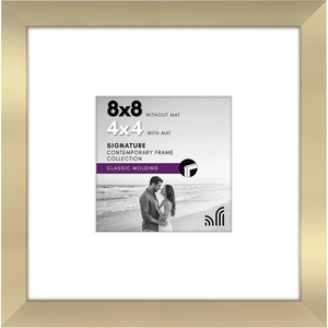image:imageAmericanflat 9x12 Picture Frame with ShatterResistant Glass  Use as 6x8 Frame with Mat or Display 9x12 Photo Without Mat  Signature Collection  Picture Frames for Tabletop and Wall Display  Black  Shatterresistant glass wall or tabletop display with included easel sawtooth hangers included use with or without matGold