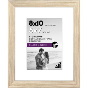image:imageAmericanflat 9x12 Picture Frame with ShatterResistant Glass  Use as 6x8 Frame with Mat or Display 9x12 Photo Without Mat  Signature Collection  Picture Frames for Tabletop and Wall Display  Black  Shatterresistant glass wall or tabletop display with included easel sawtooth hangers included use with or without matNatural Oak