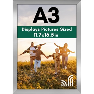 image:imageAmericanflat A4 Picture Frame with ShatterResistant Glass  83x117 Frame with Engineered Wood  Signature Collection  A4 Frames for Tabletop and Wall Display  BlackSilver