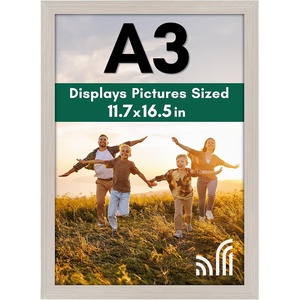 image:imageAmericanflat A4 Picture Frame with ShatterResistant Glass  83x117 Frame with Engineered Wood  Signature Collection  A4 Frames for Tabletop and Wall Display  BlackLight Wood