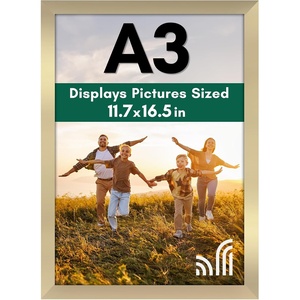 image:imageAmericanflat A4 Picture Frame with ShatterResistant Glass  83x117 Frame with Engineered Wood  Signature Collection  A4 Frames for Tabletop and Wall Display  BlackGold