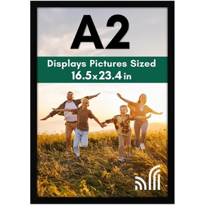 image:imageAmericanflat A4 Picture Frame with ShatterResistant Glass  83x117 Frame with Engineered Wood  Signature Collection  A4 Frames for Tabletop and Wall Display  BlackBlack