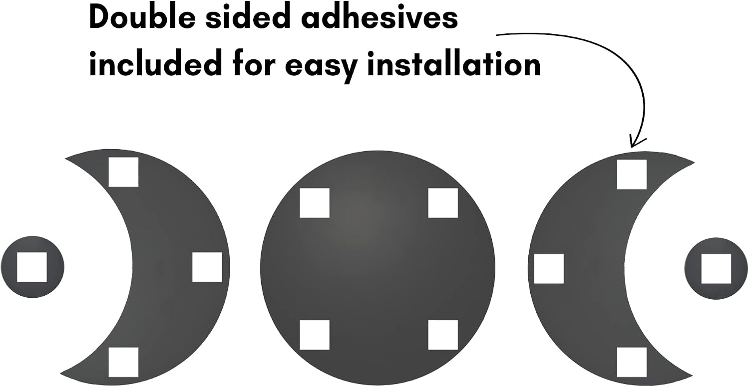 image:imageAmericanflat Adhesive Mirror Tiles  Set of 5 Moon Phase Mirrors for Wall and Home Decor  Peel and Stick Mirrors  Modern Glass Mirror for Bathroom Bedroom Living RoomMoon Phase