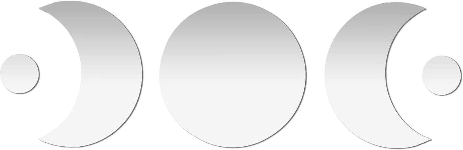 image:imageAmericanflat Adhesive Mirror Tiles  Set of 5 Moon Phase Mirrors for Wall and Home Decor  Peel and Stick Mirrors  Modern Glass Mirror for Bathroom Bedroom Living RoomMoon Phase