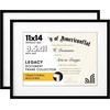 image:imageAmericanflat 11x14 Picture Frame 2Pack  Matted to 85x11  Black  Slim Molding construction Shatterresistant glass hangs vertical or horizontal sawtooth hangers includedBlack