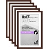 image:imageAmericanflat 11x14 Picture Frame 5Pack  Matted to 8x11  Black  Slim Molding construction Polished plexiglass front hangs vertical or horizontal sawtooth hangers includedMahogany