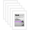 image:imageAmericanflat 11x14 Picture Frame 5Pack  Matted to 8x11  Black  Slim Molding construction Polished plexiglass front hangs vertical or horizontal sawtooth hangers includedWhite