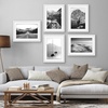 image:imageAmericanflat 11x14 Picture Frame 5Pack  Matted to 8x11  Black  Slim Molding construction Polished plexiglass front hangs vertical or horizontal sawtooth hangers includedWhite