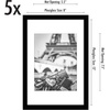 image:imageAmericanflat 11x14 Picture Frame 5Pack  Matted to 8x11  Black  Slim Molding construction Polished plexiglass front hangs vertical or horizontal sawtooth hangers includedBlack