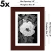 image:imageAmericanflat 11x14 Picture Frame 5Pack  Matted to 8x11  Black  Slim Molding construction Polished plexiglass front hangs vertical or horizontal sawtooth hangers includedMahogany