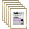 image:imageAmericanflat 11x14 Picture Frame 5Pack  Matted to 8x11  Black  Slim Molding construction Polished plexiglass front hangs vertical or horizontal sawtooth hangers includedGold