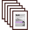 image:imageAmericanflat 11x14 Picture Frame 5Pack  Matted to 8x11  Black  Slim Molding construction Polished plexiglass front hangs vertical or horizontal sawtooth hangers includedMahogany