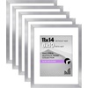 image:imageAmericanflat 11x14 Picture Frame 5Pack  Matted to 8x11  Black  Slim Molding construction Polished plexiglass front hangs vertical or horizontal sawtooth hangers includedSilver