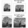 image:imageAmericanflat 11x14 Picture Frame 5Pack  Matted to 8x11  Black  Slim Molding construction Polished plexiglass front hangs vertical or horizontal sawtooth hangers includedWhite