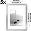 image:imageAmericanflat 11x14 Picture Frame 5Pack  Matted to 8x11  Black  Slim Molding construction Polished plexiglass front hangs vertical or horizontal sawtooth hangers includedSilver
