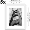 image:imageAmericanflat 11x14 Picture Frame 5Pack  Matted to 8x11  Black  Slim Molding construction Polished plexiglass front hangs vertical or horizontal sawtooth hangers includedWhite
