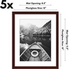 image:imageAmericanflat 11x14 Picture Frame 5Pack  Matted to 8x11  Black  Slim Molding construction Polished plexiglass front hangs vertical or horizontal sawtooth hangers includedMahogany