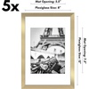 image:imageAmericanflat 11x14 Picture Frame 5Pack  Matted to 8x11  Black  Slim Molding construction Polished plexiglass front hangs vertical or horizontal sawtooth hangers includedGold