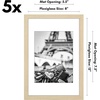 image:imageAmericanflat 11x14 Picture Frame 5Pack  Matted to 8x11  Black  Slim Molding construction Polished plexiglass front hangs vertical or horizontal sawtooth hangers includedNatural Oak